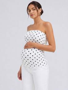 Modmama 孕婦夏季休閒百搭平口上衣 - 黑與白 - 查看 5
