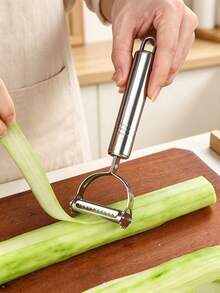 3件組 2合1 不鏽鋼水果削皮器 磨泥器 蔬菜切片器 廚房配件 家用廚房用具 - 銀色 - 查看 5