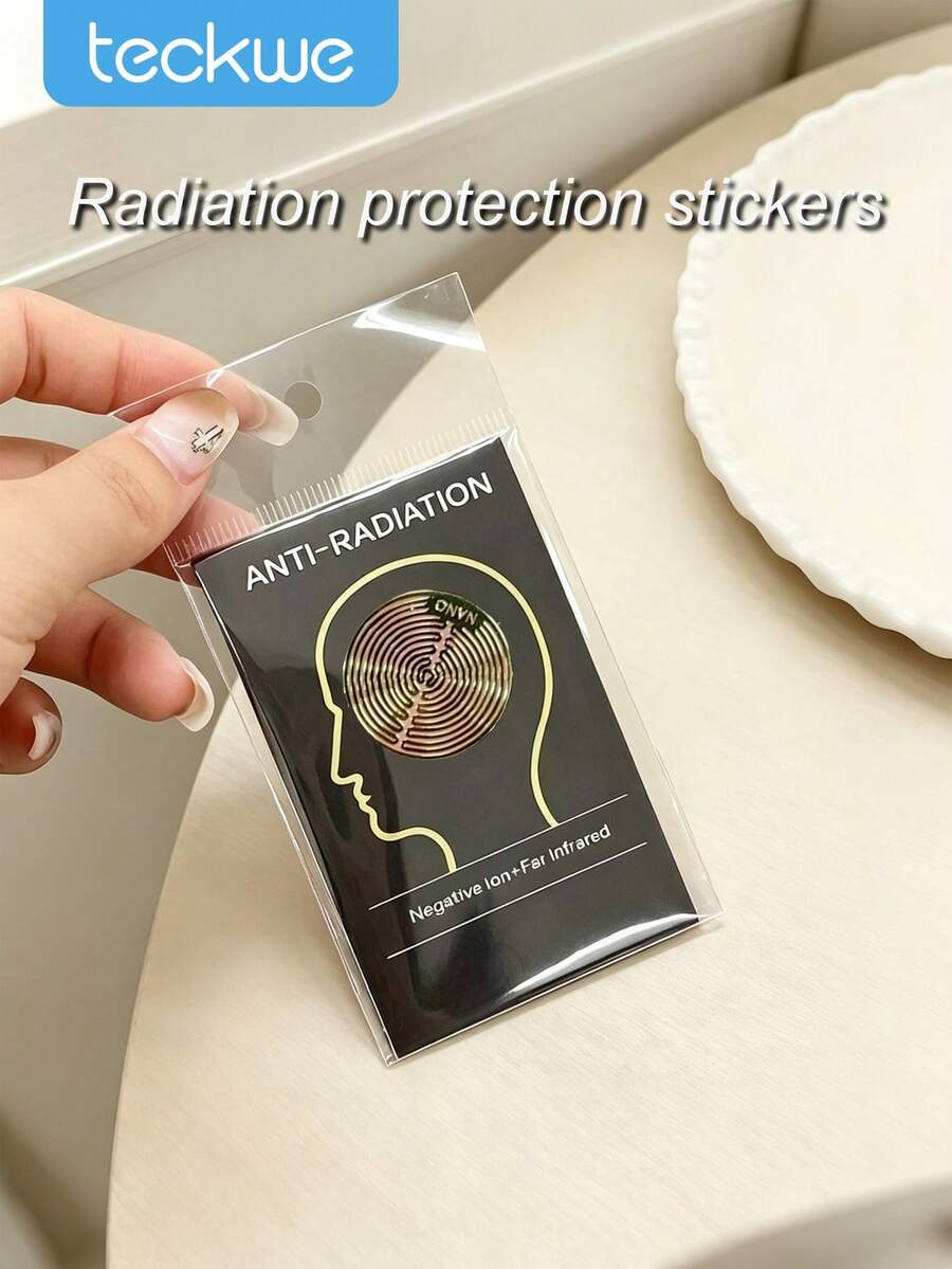 Teckwe 1 Piece EMF Protection Phone Sticker Ultra Thin Self Adhesive Removable No Residue Electromagnetic Interference Compact Round Chip Simple Solid Color Universal Compatible With All Smartphones Tablets Laptops For Daily Office Gadget Accessories - View 1