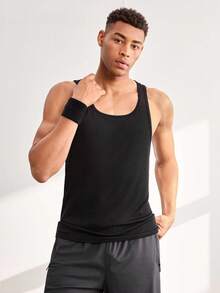 Driftmere Men's Muscle Shaping Fitness Sleeveless Tank Top, Bodybuilding Sports Vest Black Summer - Black - View 4