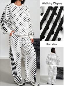 Aidyla Multi-Stripe Colorblock Streetwear Fashion Fleece Sweatshirt 2 Pieces Set - Multicolor - View 9