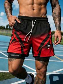 Gym Rark Men's Drawstring Waist Casual Versatile Daily Travel Sports Shorts - Multicolor - View 1