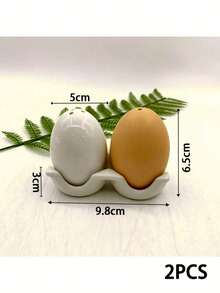 Joivida 1Pc/2Pcs New Egg-Shaped Ceramic Seasoning Pepper Powder Jar Seasoning Bottle For Home Kitchen, A Creative Set Of Sprinkling Jars - Multicolor - View 11