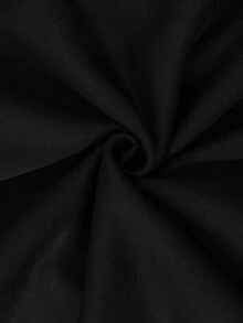 ROMWE MEN 男士花卉印花毛領寬鬆連帽衛衣 - 黑色 - 查看 7