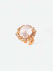 Opalesca A European And American Fashion Baroque Ring With Special-Shaped Pearls And An Asymmetric Diamond Ring., Outfits, Old Money, Beaded, Wedding/Bridal Accessories, Fairycore/Fairy, Pearl, For Mom/Women/Girl/Mother, Elegant, Premium, Classy, Crystalsbeaded, Wedding/Bridal Accessories, Fairycore/Fairy, Pearl, For Mom/Women/Girl/Mother, Elegant, Premium, Flower, Crystals, Gold, Easter, Travel/Beach/Vacation, Boho - Multicolor - View 6