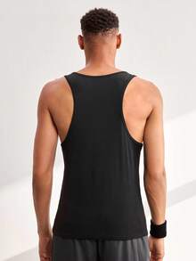 Driftmere Men's Muscle Shaping Fitness Sleeveless Tank Top, Bodybuilding Sports Vest Black Summer - Black - View 2