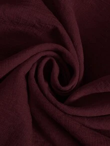 Firerie Plus Size Women's Solid Color Metal Decor Connected Casual Everyday Romper - Burgundy - View 9