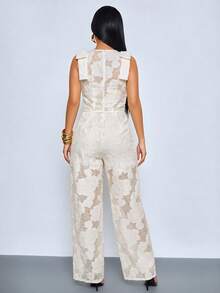 SOLERSUN Elegant Commute Birthday Party Outing Suit Set, Premium Jacquard Fabric, Women's Spring/Summer Cream - Apricot - View 3
