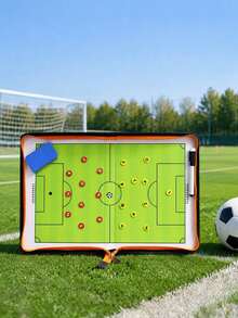 1pc Zipper Football Tactics Board, Foldable Sand Table Tactics Board, Special Folding Zipper Tactics Board For Coaches In Football Matches - Green - View 7