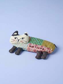Joivida 1 Buah/2 Buah Tempat Pensil Kucing yang Dipersonalisasi, Tas Penyimpanan Alat Tulis Bordir Kucing 3D, Dompet Unik untuk Siswa Perempuan - warna-warni - View 4