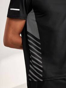 Driftmere 2 Pieces Men Sports Breathable Casual Short Sleeve T-Shirt And Shorts Set, Summer 2025 New Arrival' Black - Black - View 6