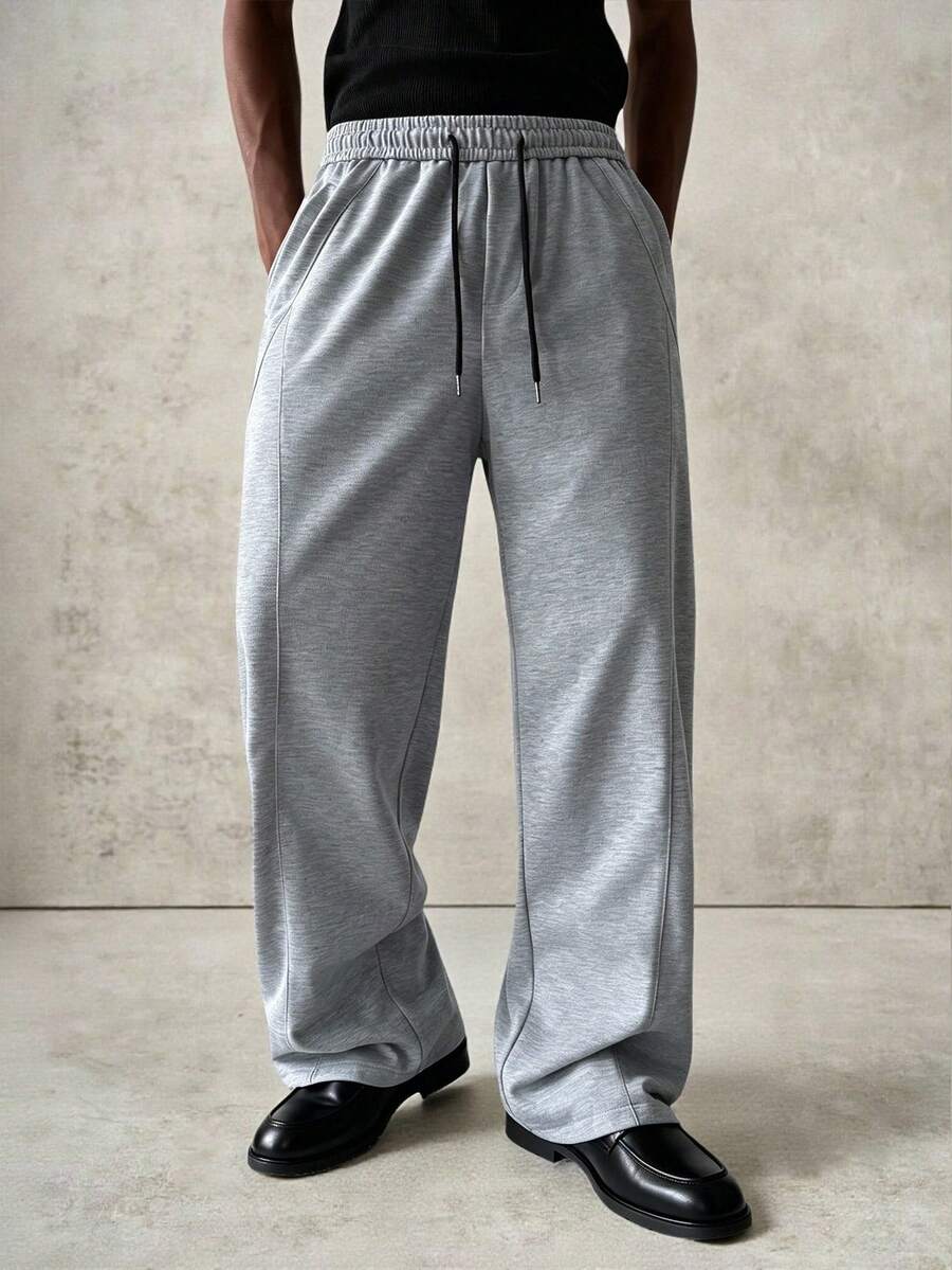 PAVTROS Men's Casual Sweatpants With Pocket And Drawstring Waist For Daily Wear - Light Grey - View 1