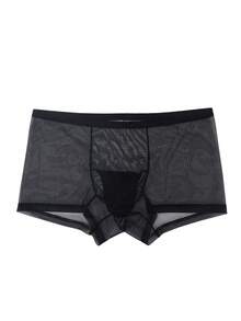 DrisQ DrisQ 1件男士純色網眼性感內褲 - 黑色 - 查看 3