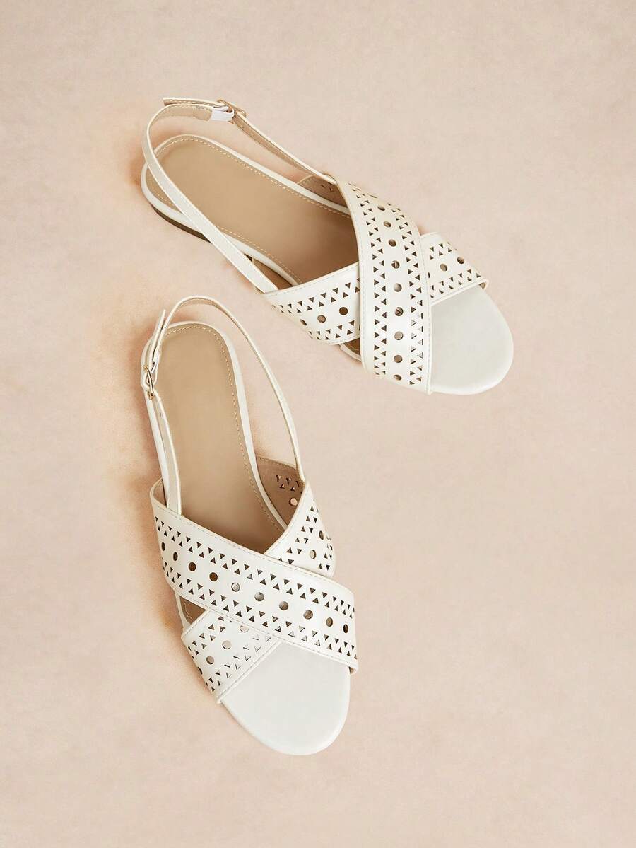 Rosivie Women's Shoes Summer Fashion Casual Versatile Flat Sandals Summer Shoes - Laser White - View 1