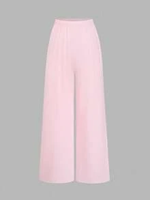 Vibekara Plus Size Women's Contrast Lace Tank Top And Pants Casual 2 Pieces Set - Pink - View 4