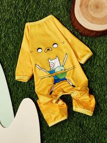 ADVENTURE TIME X PETSIN 1件裝 Finn Jack 寵物四足護腹褲 寵物全包腹部防護蚊防蚊衣 柔軟舒適透氣防掉毛衣 - 黃色 - 查看 2