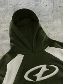 AXEPEAK Sudadera con capucha de manga larga estilo casual deportivo de carreras con bloques de color y patchwork dividido - Multicolor - Ver 3