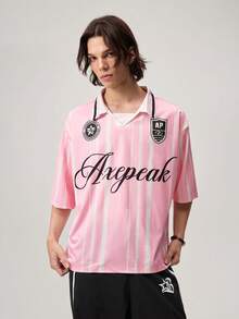 Vaulklash Men's Casual Fashion Street Polo Shirt - Pink - View 4