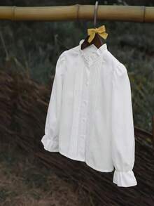 Hapijoa Tween Girl Fall Clothes Tween Girls Collared Short Sleeve Shirt Summer - White - View 2
