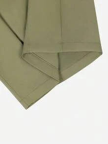 Manfinity Homme Manfinity LEGND 男士黑色短裤，复古工装短裤，宽松休闲夏季短裤 - 軍綠色 - 查看 7