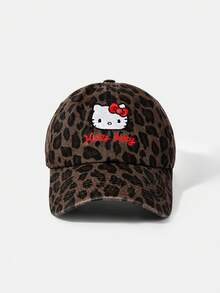 HELLO KITTY AND FRIENDS | SHEIN 1pc,Leopard Print Baseball Cap For Women, Cute Embroidered Adjustable Hat, Casual Streetwear Cap - leopard print - View 5