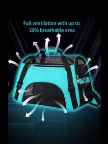 1pc Large Capacity Portable Pet Carrier Bag, Breathable & Fashionable For Outdoor Use With Small/Medium Cats & Dogs - Multicolor - View 7