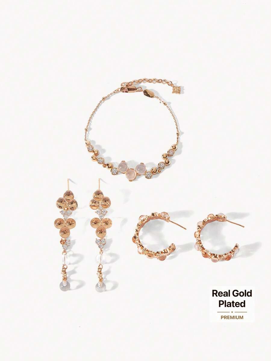 Opalesca Light Luxury Jewelry Four-Piece Set, Complete Set Of Accessories With A Sense Of Atmosphere - Multiple combinations - View 1