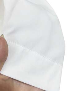 Manfinity Homme Men's Solid Color Casual Shorts With Pockets - White - View 9