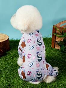 We Bare Bears X PETSIN 2件組可愛小熊擁抱愛心信封蝴蝶結禮物盒免費寵物連身衣休閒風柔軟透氣防毛寵物衣服 - 彩色 - 查看 3