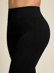 SHEIN Unity Women's Plus Size Black Yoga, Sports Seamless Leggings - Black - View 3