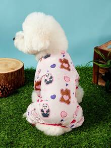 We Bare Bears X PETSIN 2件組可愛小熊擁抱愛心信封蝴蝶結禮物盒免費寵物連身衣休閒風柔軟透氣防毛寵物衣服 - 彩色 - 查看 2
