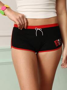 Chillnights Betty Boop x SHEIN 1pc Betty Print Bow Women's Sports Briefs - Black - View 3