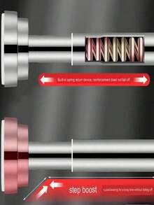 1 pièce Tringle télescopique en acier inoxydable sans perçage, facile à installer, sans besoin de colle, convient pour des endroits tels que les armoires, les salles de bain, les fenêtres, etc. - 1pc - Voir 7