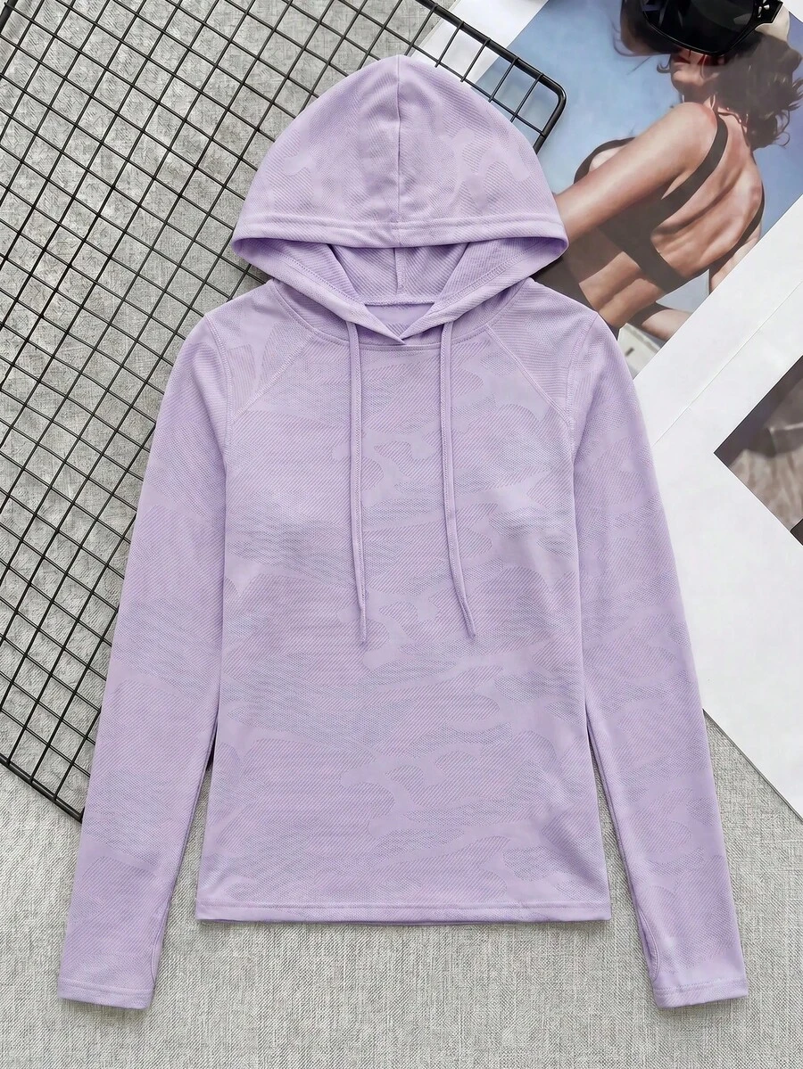 Cheerettes Solid Color Textured Hooded Sweatshirt