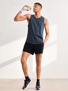 Driftmere Boyfriend Style Men Solid Sports Tank Top Workout Tops Pack Gym Top Breathable, Lightweight Summer - Dark Grey - View 7
