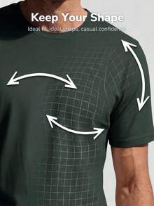 TekDrob Anti-Odor Regular T-Shirt With Crew Neck - Green - View 4