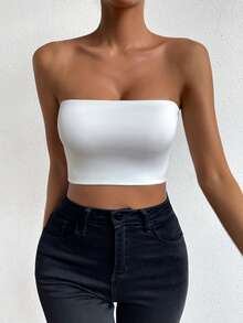 Allurite Top tubo corto unicolor - Blanco - Ver 5