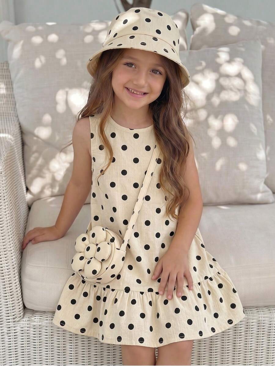 Emery Rose Kids Emery Rose Kids 女童度假休閒時尚洋裝,黃色與白色格紋雛菊圖案,無袖 - 彩色 - 查看 1