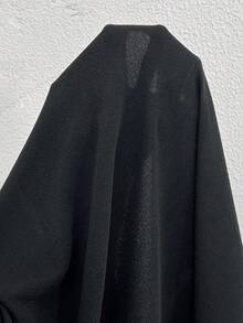 SHEIN Essnce 大尺碼女款春夏/秋冬休閒街頭風優雅西式寬鬆豹紋拼接黑色夾克上衣，適合外出、夜店、機場穿搭 - 黑色 - 查看 11