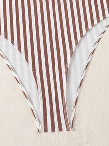 Swim SPRTY Đồ bơi một mảnh SPRTY phong cách Bohemian phương Tây thanh lịch cho kỳ nghỉ, xẻ tà, họa tiết in ngẫu nhiên - màu nâu - Xem 4