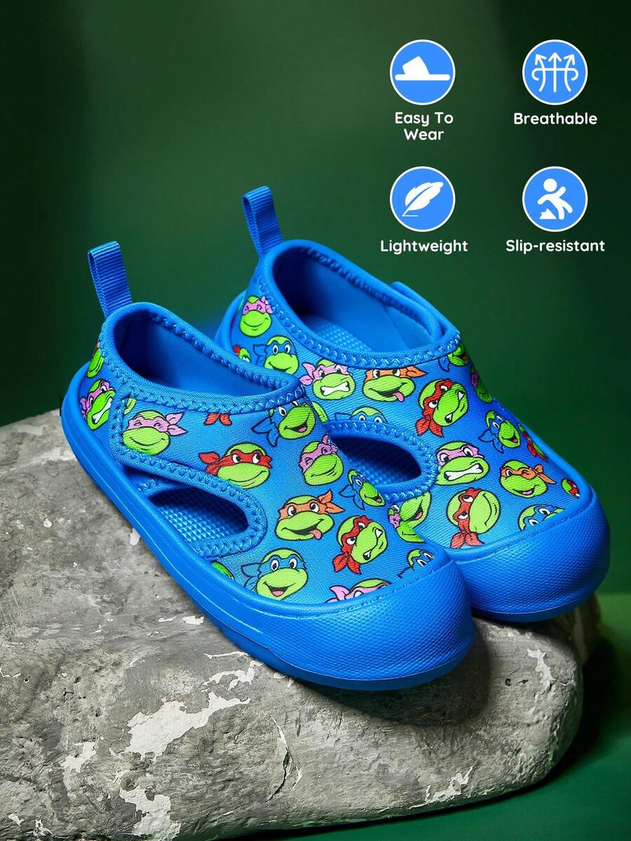 TEENAGE MUTANT NINJA TURTLES | SHEIN 一雙兒童包頭涼鞋,防撞趾頭設計,防滑耐磨透氣沙灘涼鞋 - 寶藍色 - 查看 1