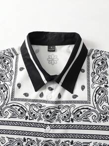 Manfinity Homme Men's Vacation Cashew Pattern Short Sleeve Shirt And Shorts Casual Set - White - View 8