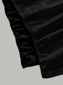 Girlism Tween少女背心上衣 2件組 黑白配色 休閒領口 抽褶腰身 修身背心套裝，適合日常休閒、百搭、居家穿著 - 黑色 - 查看 6