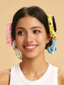 SpongeBob SquarePants | SHEIN 6件組卡通印花免加熱捲髮工具套組 - 彩色 - 查看 7