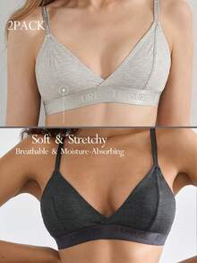 Ocili Set de 2 sostenes de mujer con insertos de copa, copas triangulares - Multicolor - Ver 3