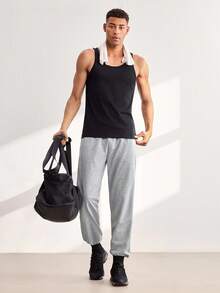 Driftmere Men's Drawstring Waist Loose Wide Leg Casual Sweatpants, Autumn/Winter Spring Sports Fall - Light Grey - View 5