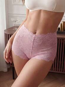 Crystal Vow 1pc Fashion Lace Hipster Panties - Pink - View 4
