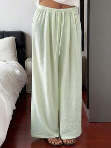 DAZY Women's Textured Casual Loose Drawstring Waist Loungewear Pants Fall - Green - View 7