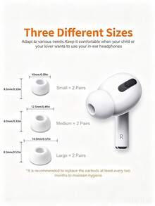 Teckwe 6件組矽膠耳塞套，適用於AirPods Pro，無線藍牙耳機防噪耳塞 - 查看 6