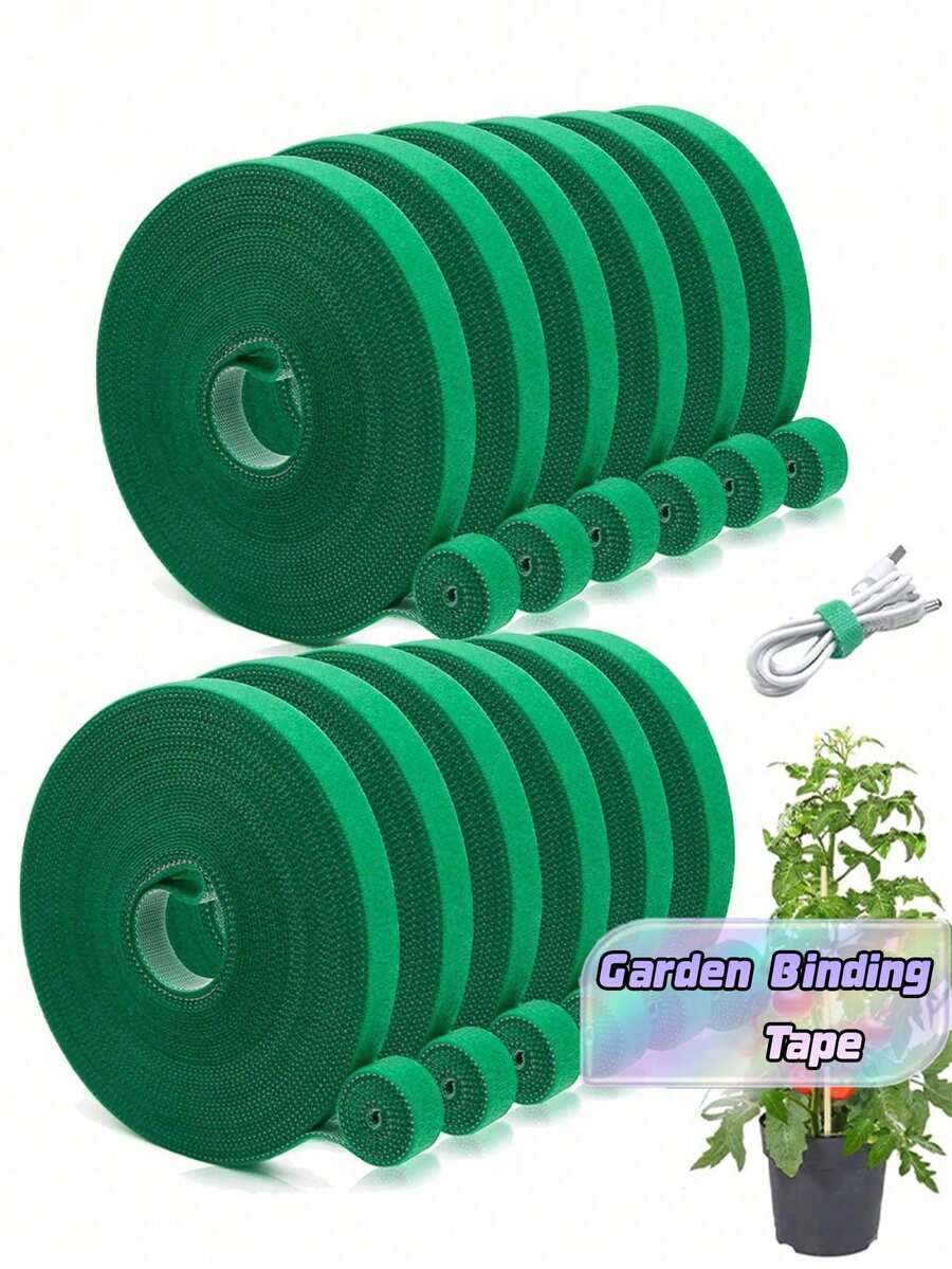 1-50 Rolls Nylon Plant Tie Tape, Reusable Hook And Loop Plant Support Strap For Climbing Flowers & Plants, Garden Horticulture Accessories - Multicolor - View 1